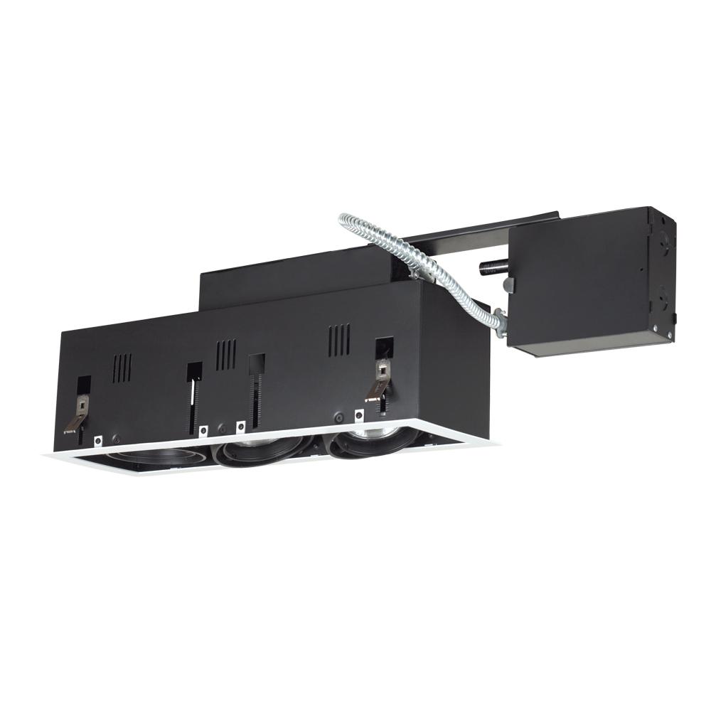 3-Light Double Gimbal Linear Recessed Fixture Line Voltage.
