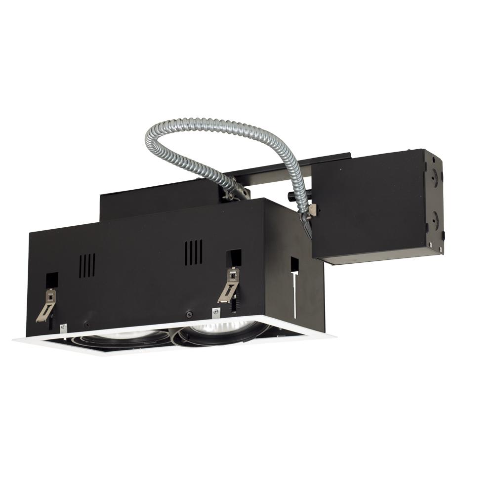 2-Light Double Gimbal Linear Recessed Fixture Line Voltage.