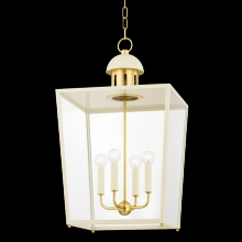 Mitzi by Hudson Valley Lighting H737704L-AGB/SCR - JUNE Lantern