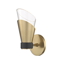 Mitzi by Hudson Valley Lighting H130101-AGB/BK - Angie Wall Sconce