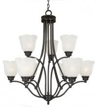 Yosemite Lighting 92139-3+6VB - Bronze Up Chandelier