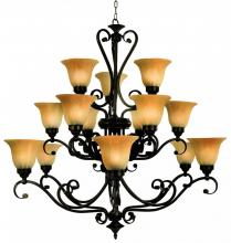 Yosemite Lighting 94830-3+6+6VB - Bronze Up Chandelier