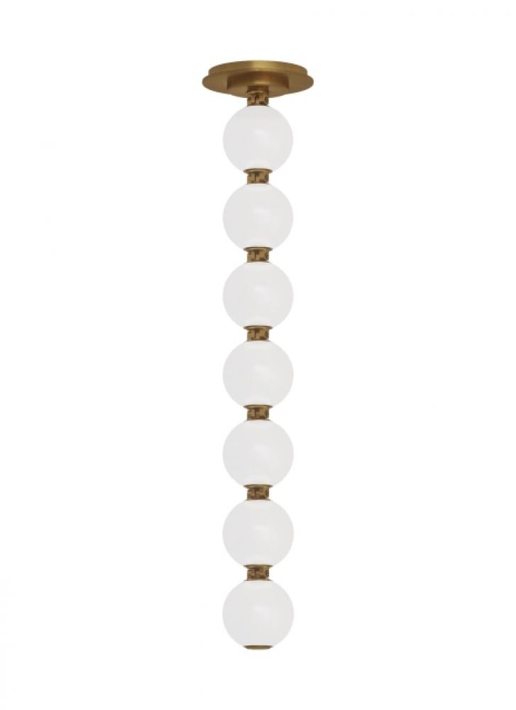 The Perle 24 Damp Rated Integrated Dimmable LED Ceiling Pendant in Natural Brass