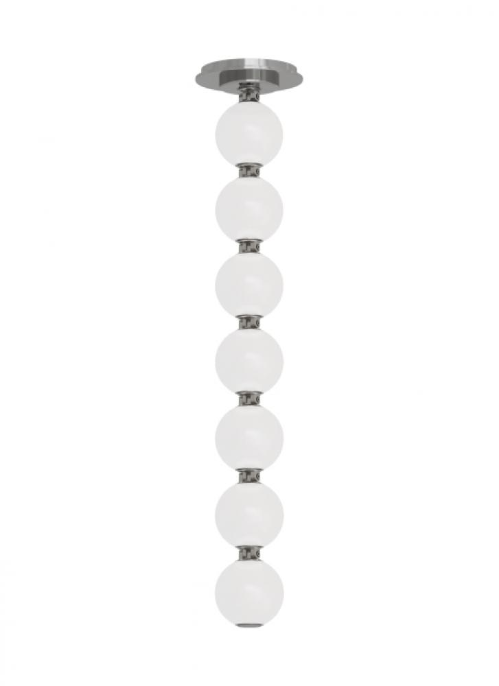 The Perle 24 Damp Rated Integrated Dimmable LED Ceiling Pendant in Polished Nickel