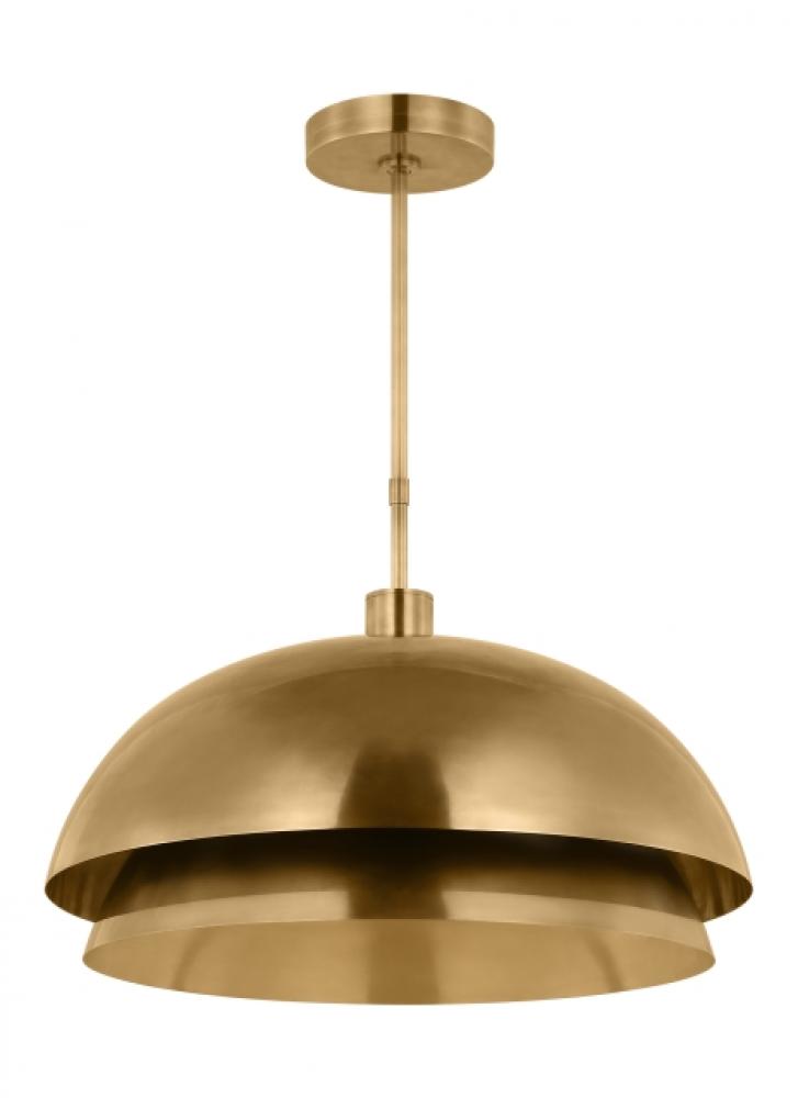 The Shanti X-Large 1-Light Damp Rated Integrated Dimmable LED Ceiling Pendant in Polished Nickel