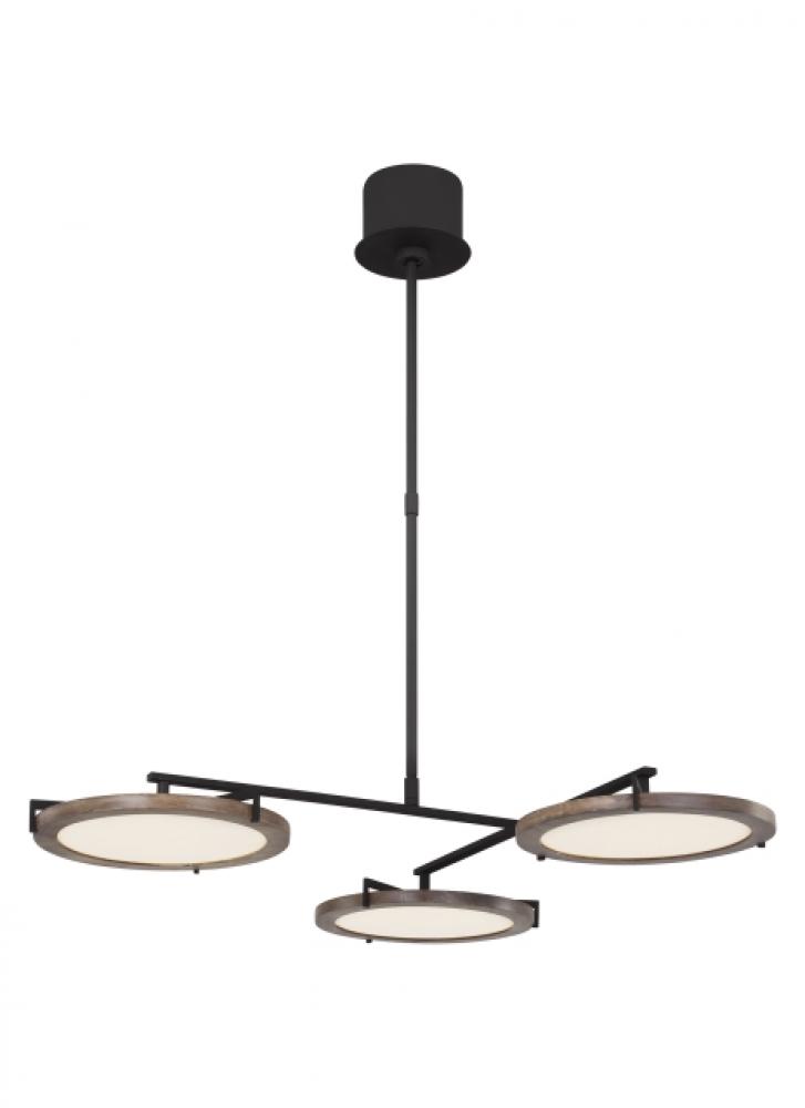 The Shuffle Medium 3-Light Damp Rated Integrated Dimmable LED Ceiling Chandelier