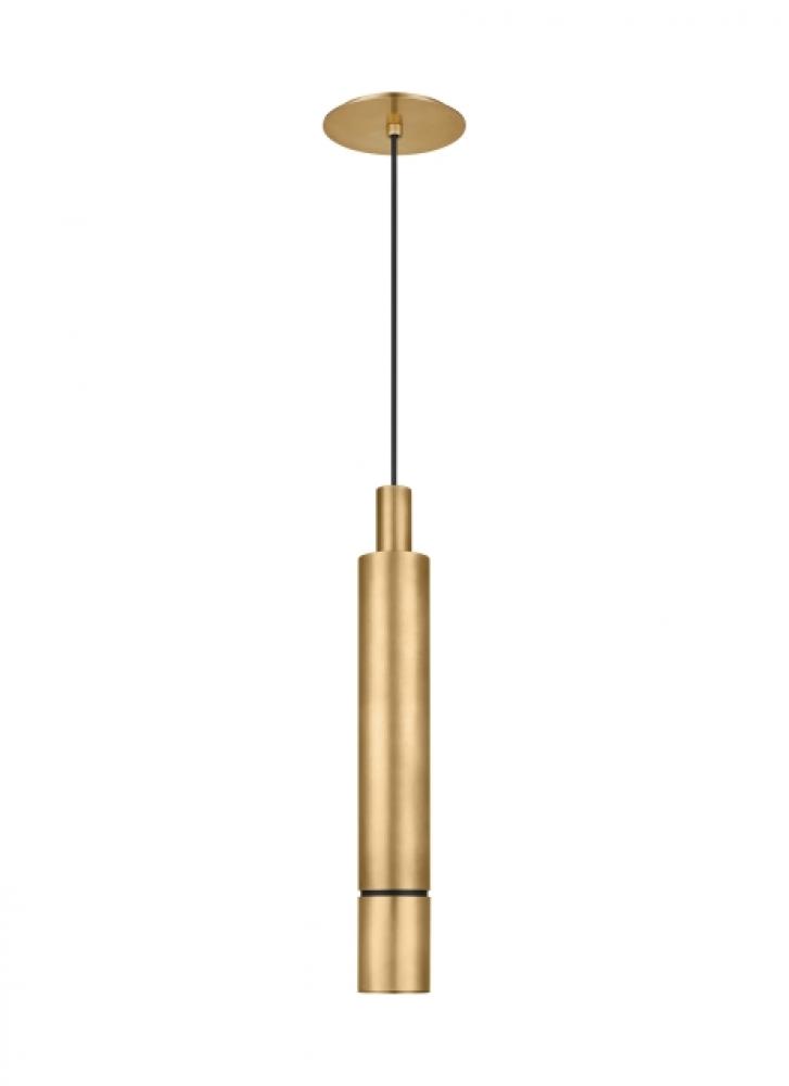 Modern Sottile dimmable LED Large Ceiling Pendant Light in a Natural Brass/Gold Colored finish