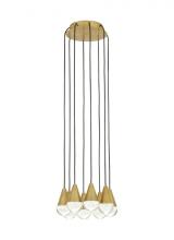 Visual Comfort & Co. Modern Collection 700TRSPCPA8RNB-LED930 - Modern Cupola dimmable LED 8-light Chandelier Ceiling Light in a Natural Brass/Gold Colored finish