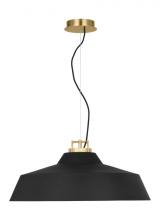 Visual Comfort & Co. Modern Collection SLPD13127BNB - The Forge Grande Short 1-Light Damp Rated Integrated Dimmable LED Ceiling Pendant in Natural Brass