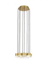 Visual Comfort & Co. Modern Collection 700TRSPGBL8RNB-LED930 - Modern Gable dimmable LED 8-light Ceiling Chandelier in a Natural Brass/Gold Colored finish