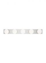 Visual Comfort & Co. Modern Collection SLBA124N - The Orbel 41-inch Damp Rated 5-Light Dimmable Bath Vanity in Polished Nickel
