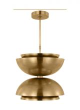 Visual Comfort & Co. Modern Collection SLPD13227NB - The Shanti Large Double 2-Light Damp Rated Integrated Dimmable LED Ceiling Pendant in Natural Brass
