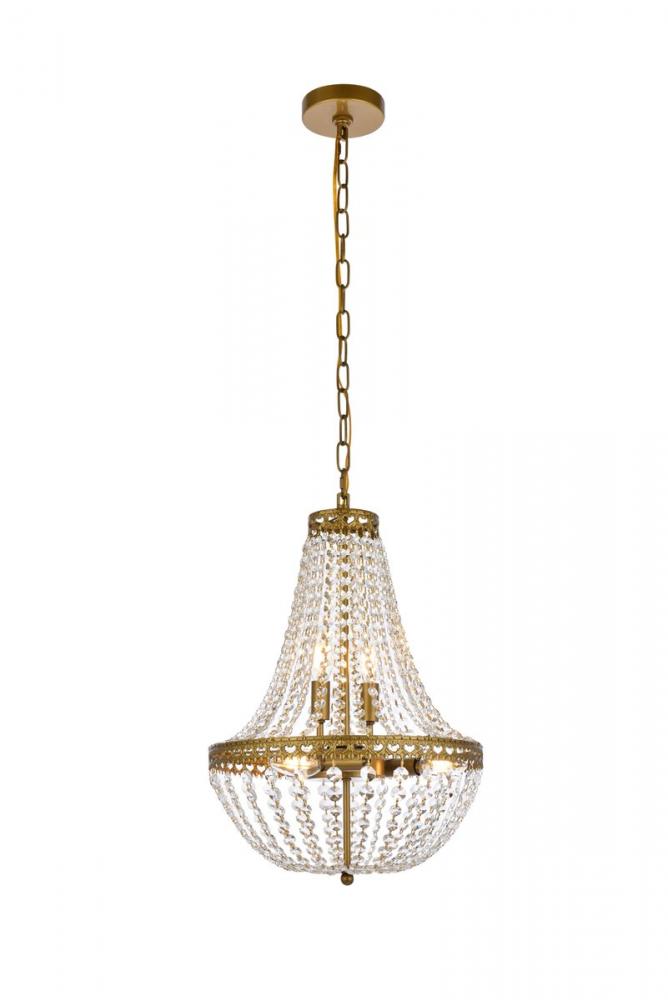 Valeria 14 inch pendant in brass