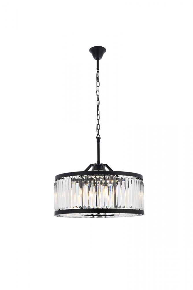 Chelsea 8 Light Matte Black Chandelier Clear Royal Cut Crystal