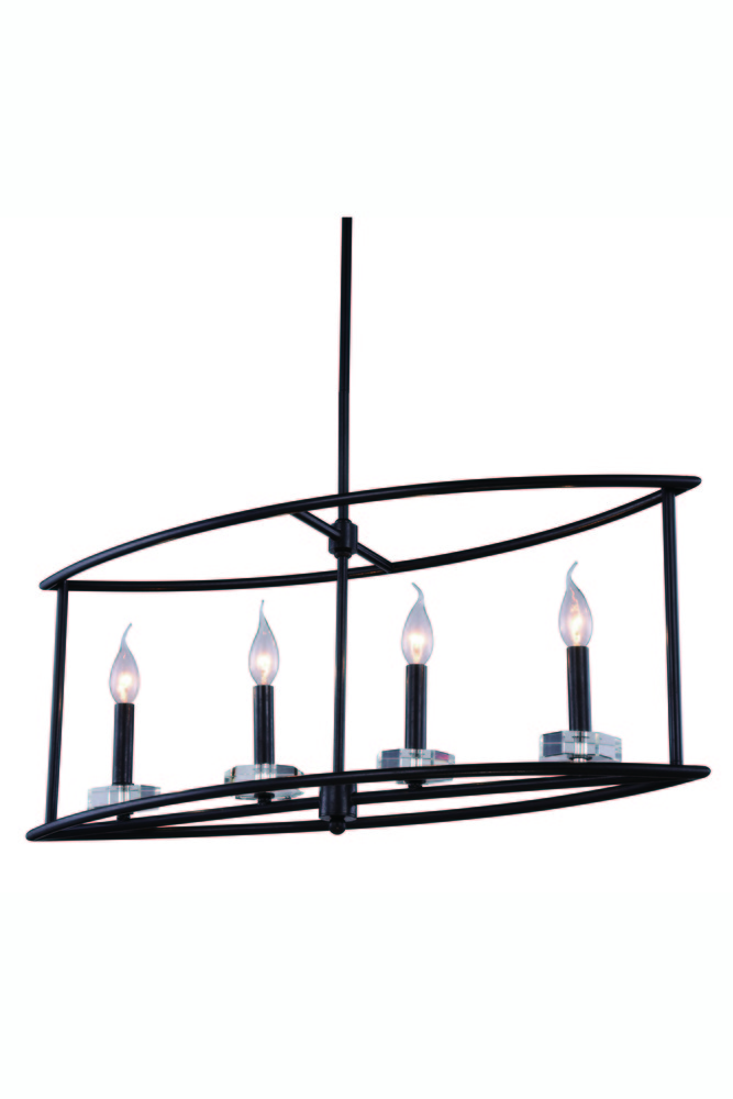 Bjorn Collection Chandelier L:32 W:10 H:65 Lt:4 Vintage Bronze Finish Royal Cut Clear