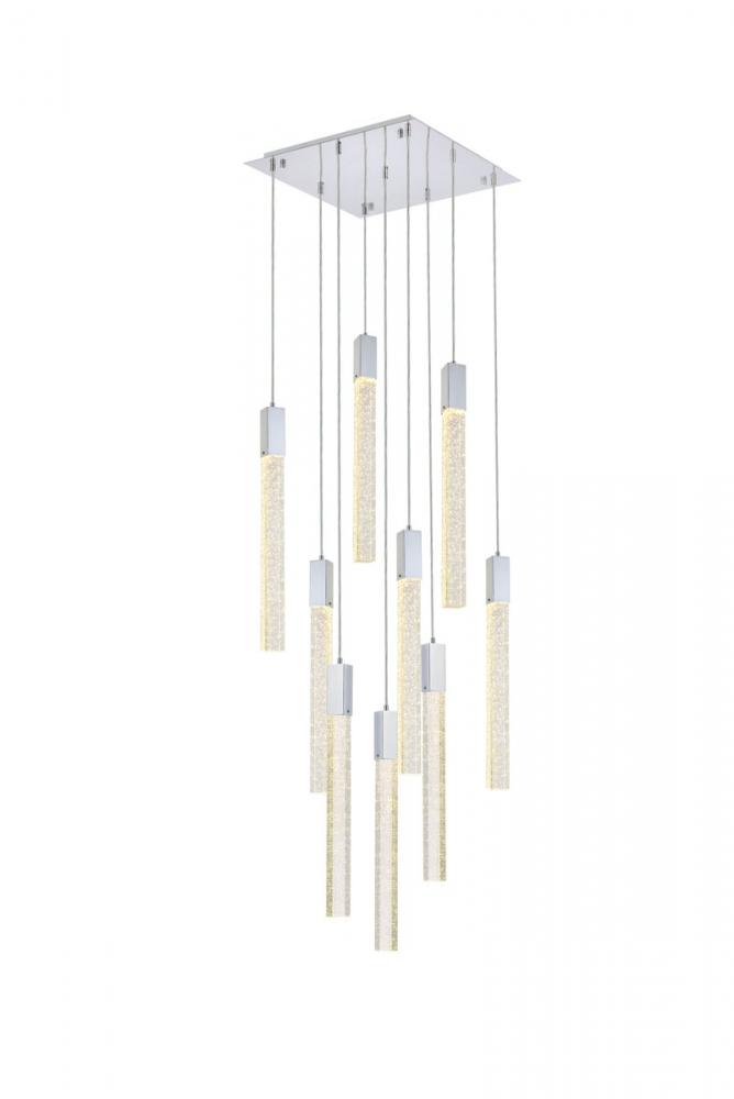 Weston 9 lights pendant in chrome