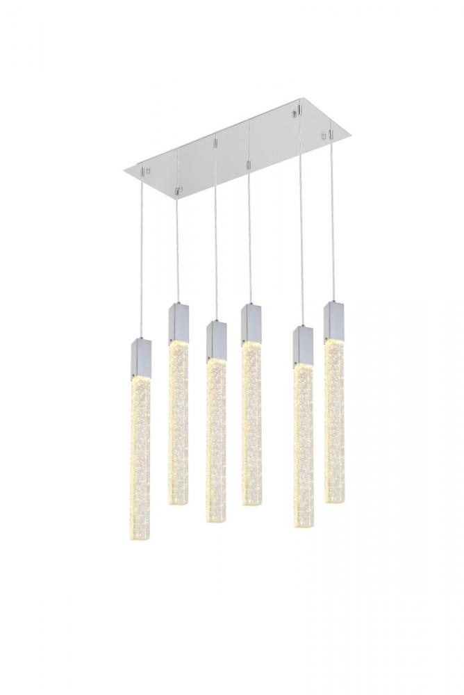 Weston 6 lights pendant in chrome