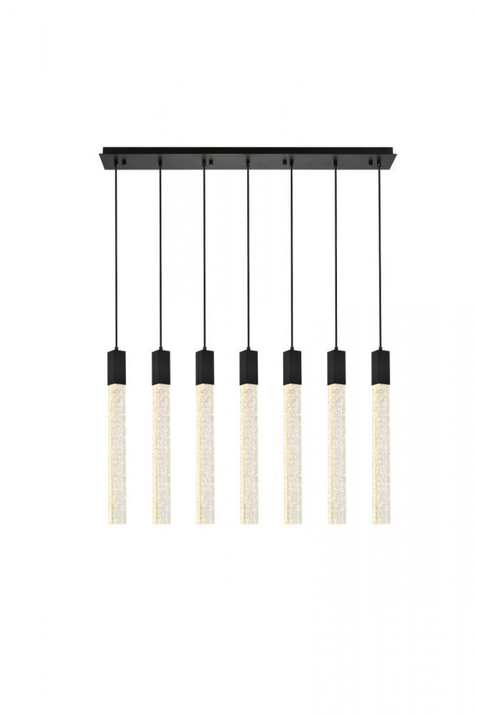Weston 7 lights pendant in black