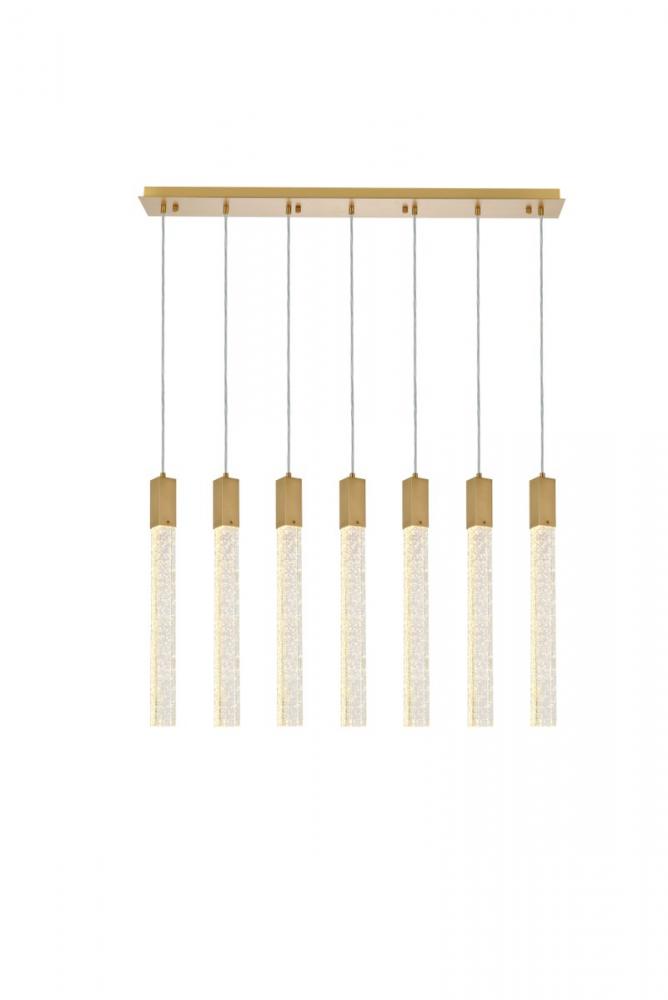 Weston 7 lights pendant in satin gold