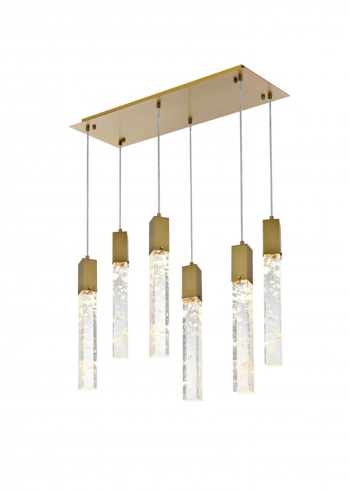 Pendant L32"W12"H24"L6 Satin Gold