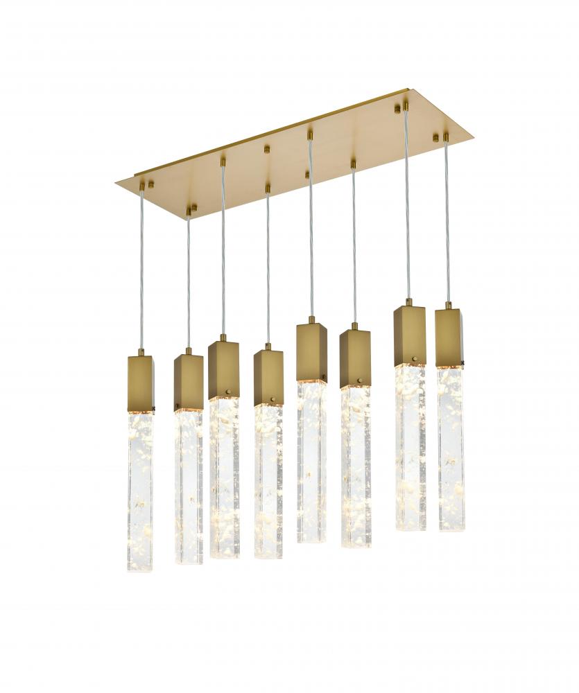 Pendant L36"W12"H24"L8 Satin Gold