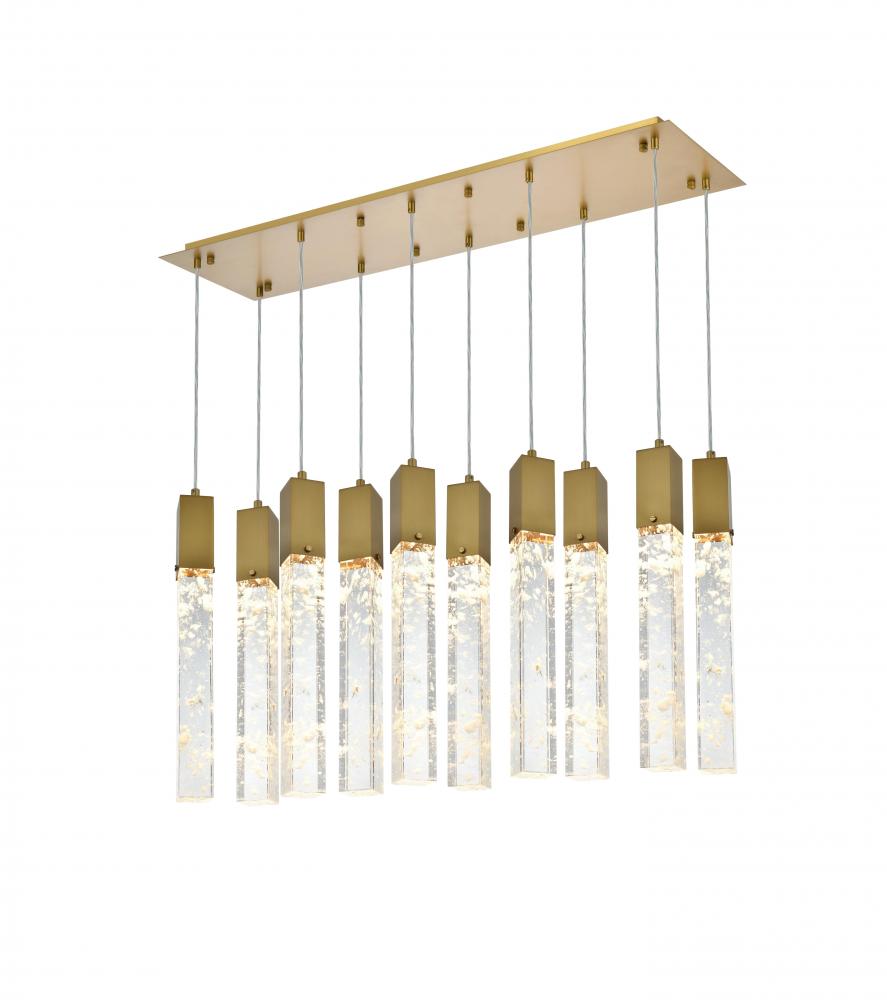 Pendant L42"W12"H24"L10 Satin Gold