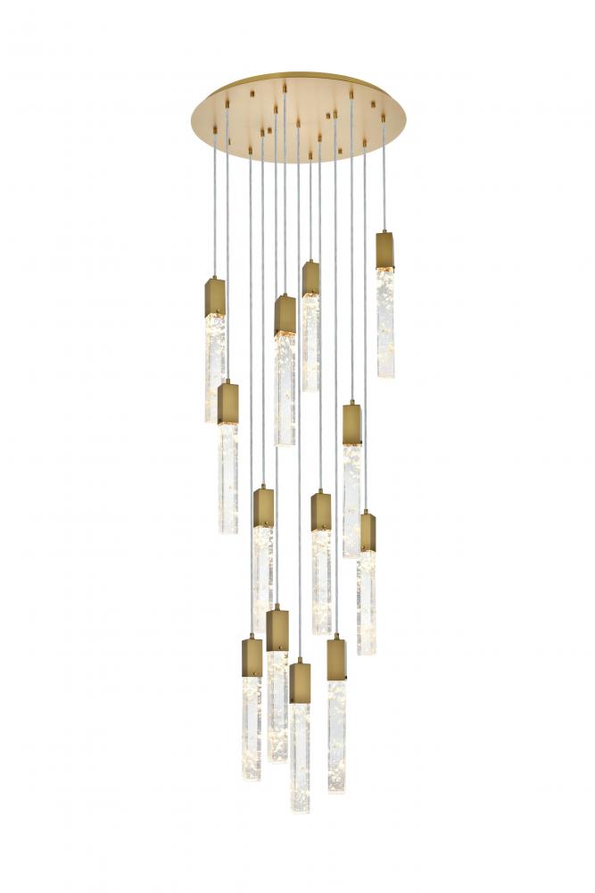 Pendant D30"H24"L13 Satin Gold