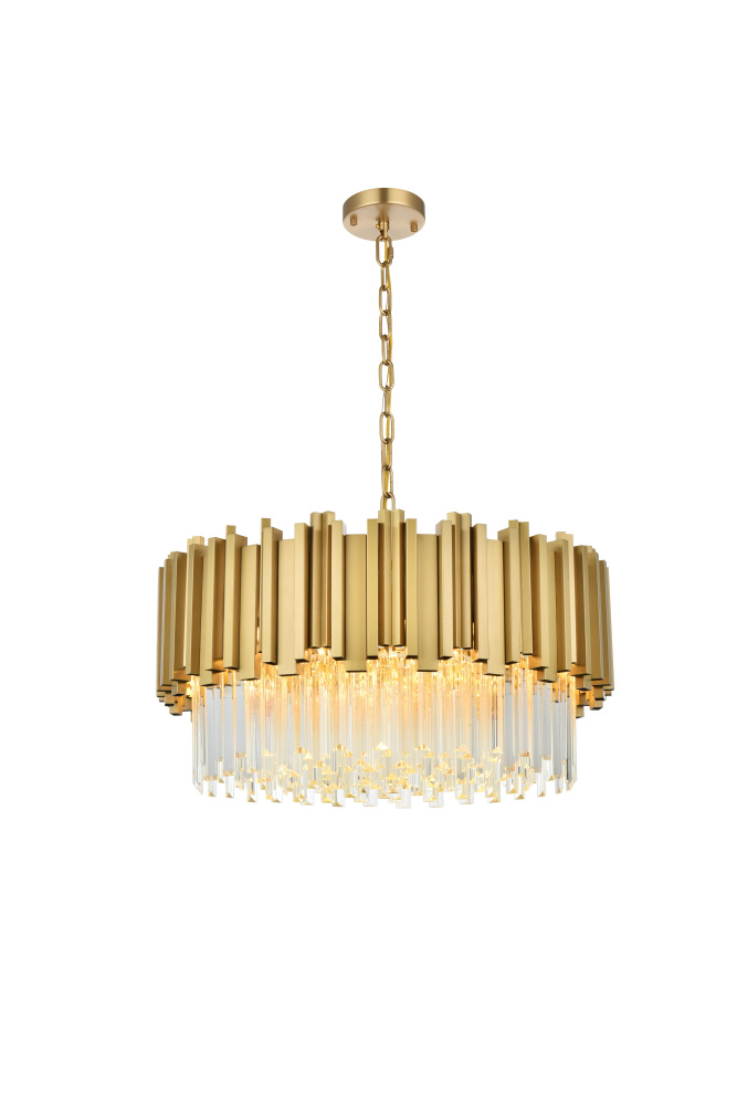 Pendant D24"H14"L8 Satin Gold