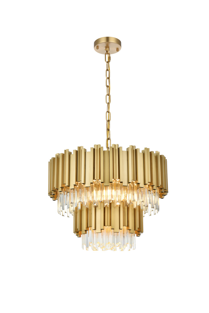 Pendant D24"H19"L6 Satin Gold
