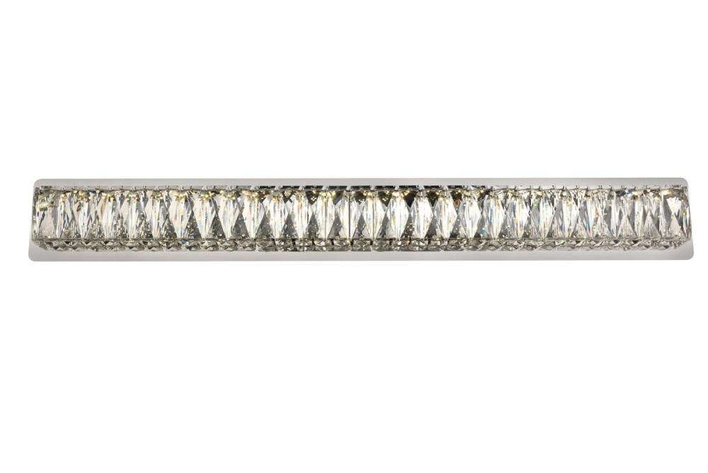 Monroe Integrated LED chip light Chrome Wall Sconce Clear Royal Cut Crystal