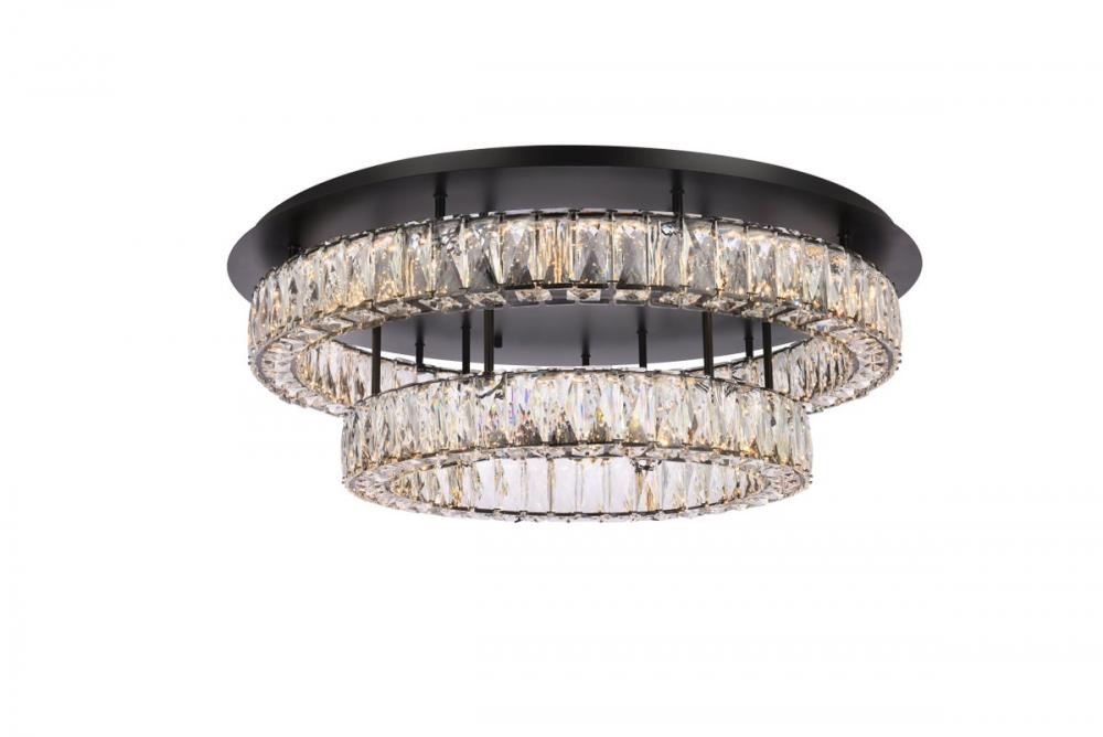 Monroe 30 Inch LED Double Flush Mount in Black