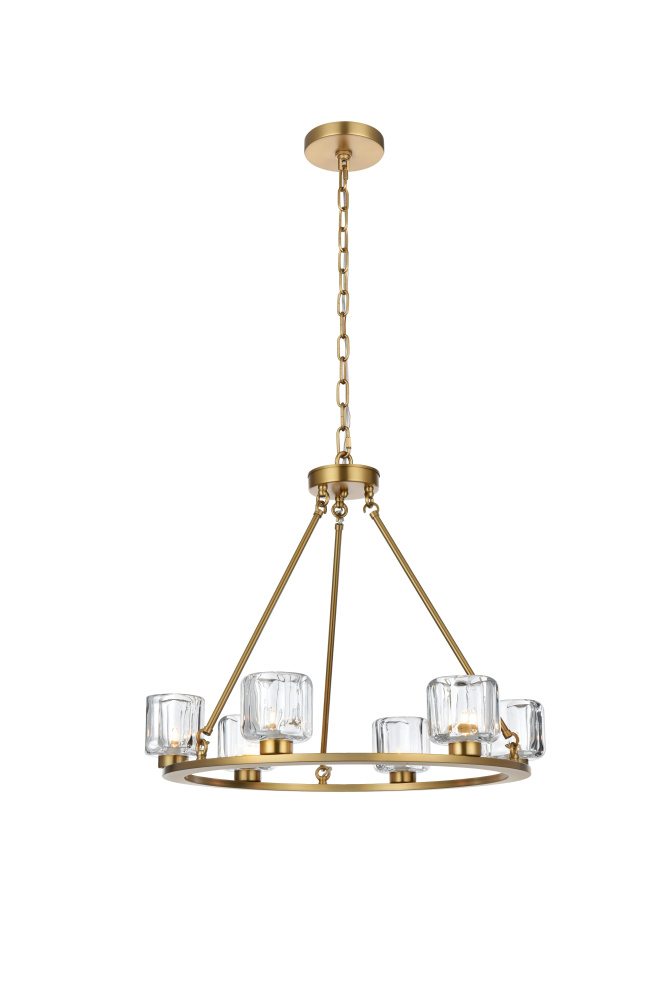 Pendant Light D26" G9 Lt6 40W Satin Gold