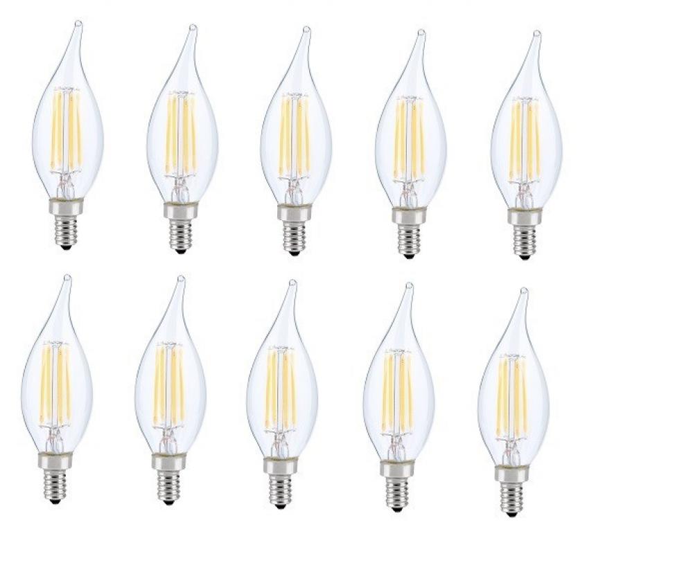 LED E12 CANDELABRA, FLAME TIP, 2700K, 300 degree, CRI80, ES, UL, 6W, 40W EQUIVALENT, 15000HRS