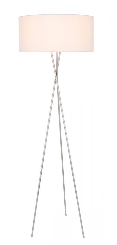 Cason 1 light Silver and White shade Floor lamp