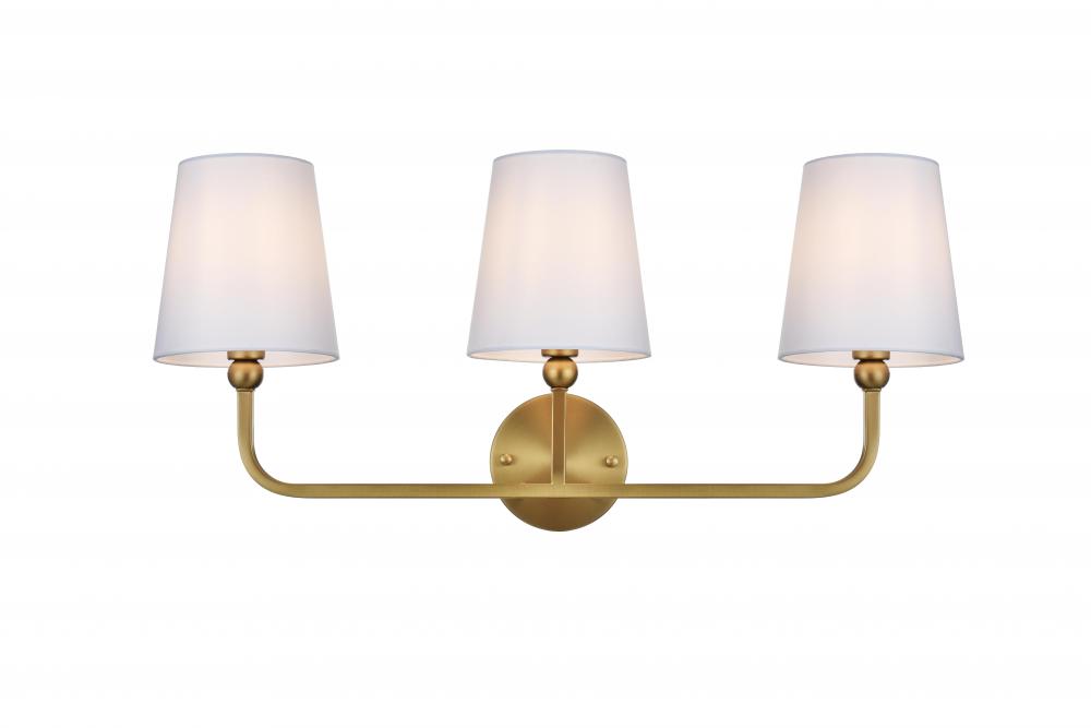 Wall sconce W25.7"x E7.5" x H11.8"L3 Satin Gold