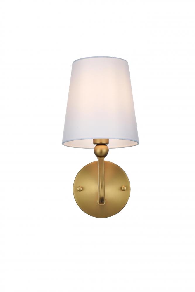 Wall sconce W6"x E7.5" x H11.8"L1 Satin Gold