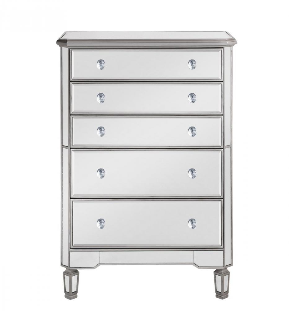 5 Drawer Cabinet 33 In.x16 In.x49 In. in Silver Paint