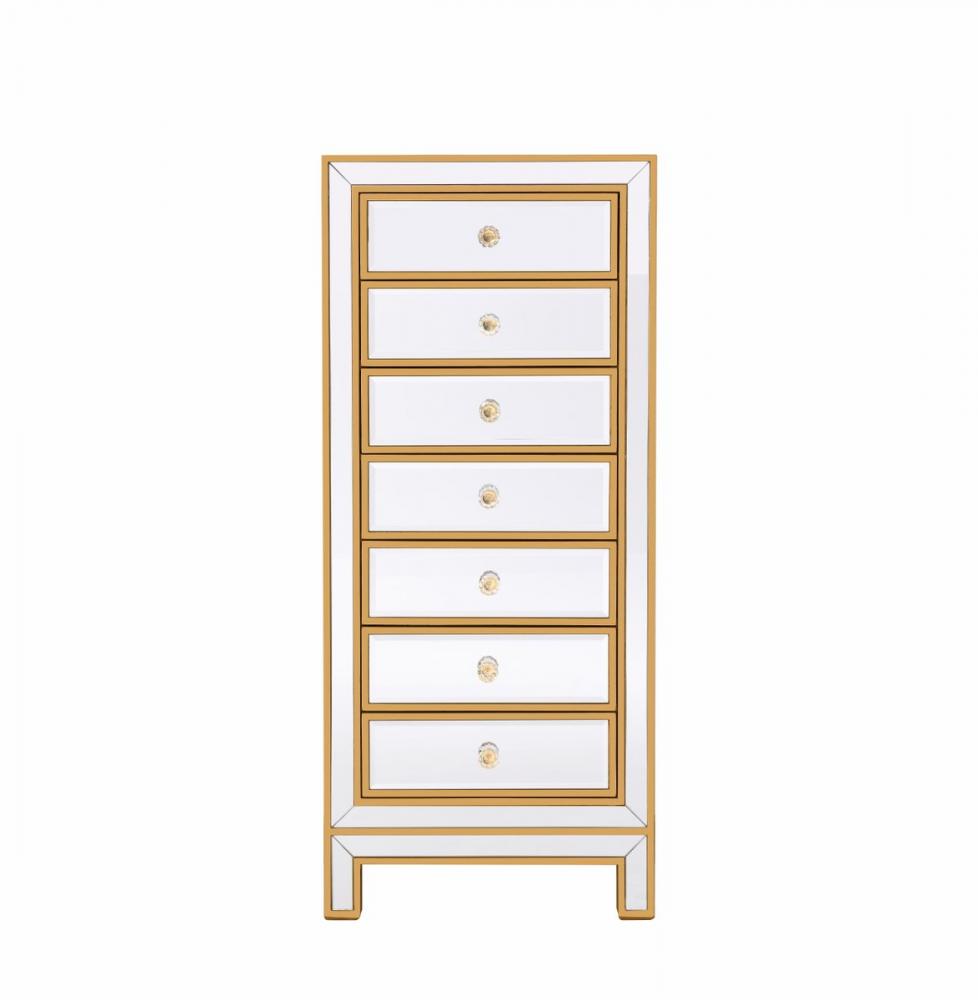 Lingerie Chest 7 drawers 18in. W x 15in. D x 42in. H in gold
