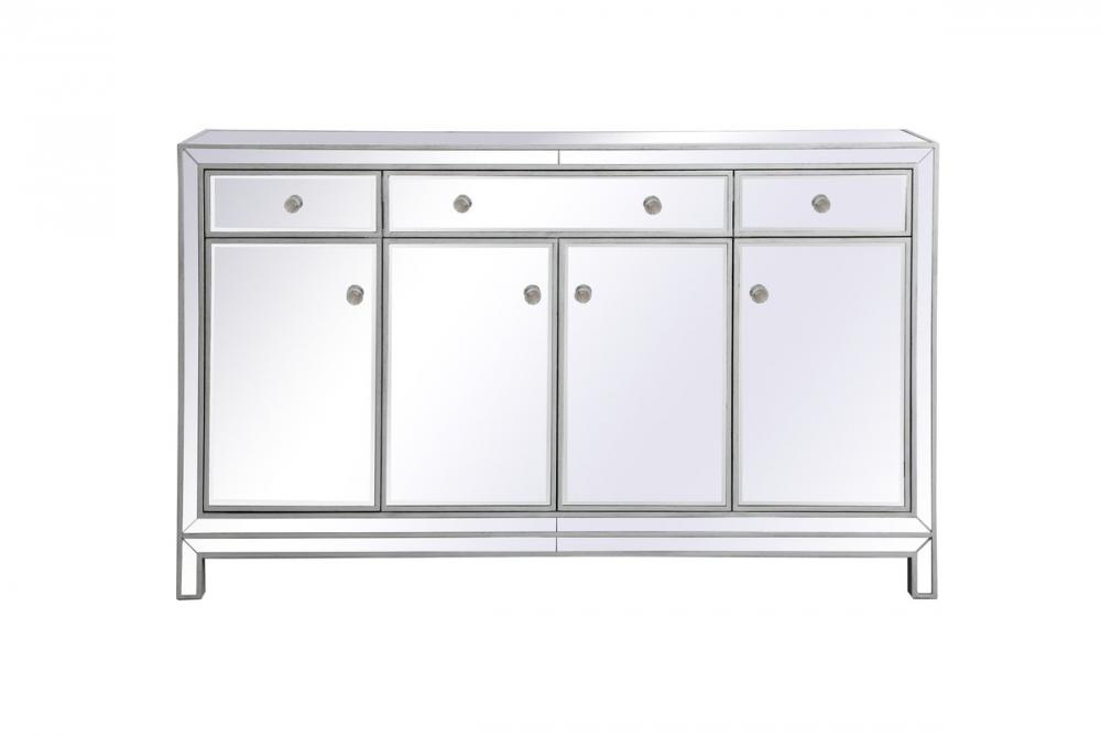 Reflexion 60 In. Mirrored Credenza in Antique Silver