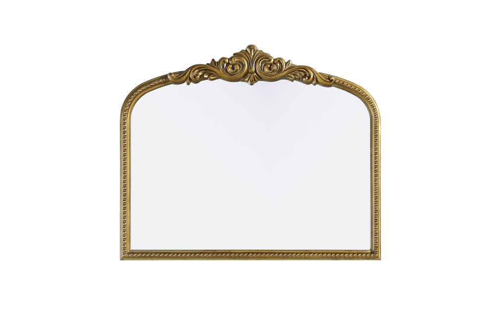 Naomi Vintage Resin Mirror 36x30 in Antique Brass