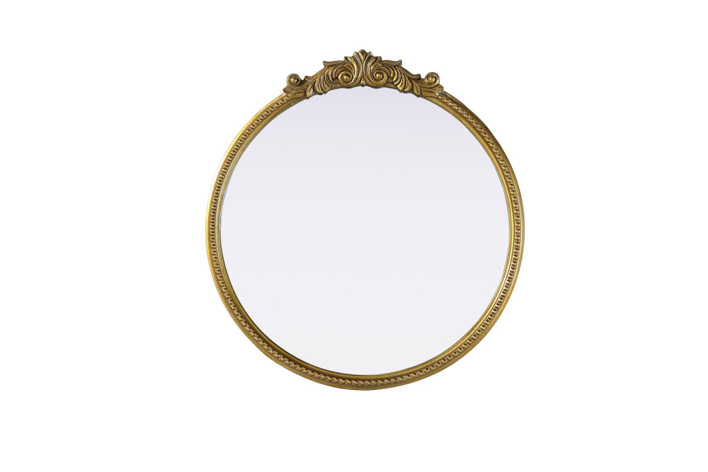 Naomi Vintage Resin Mirror 30x32 in Antique Brass