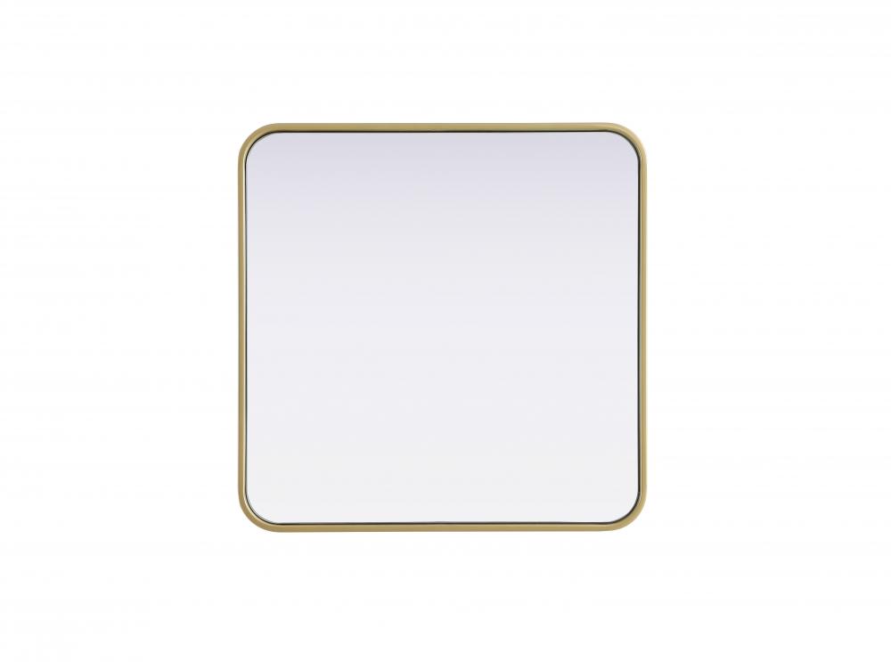 Contour Metal Square Mirror 24x24 in Brass