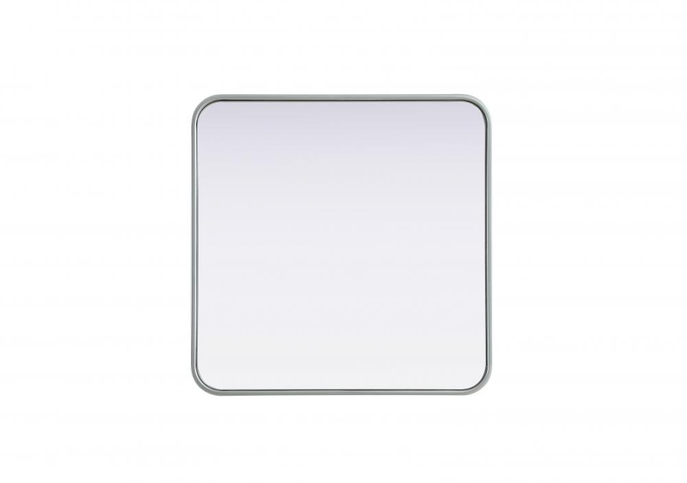 Contour Metal Square Mirror 24x24 in Silver