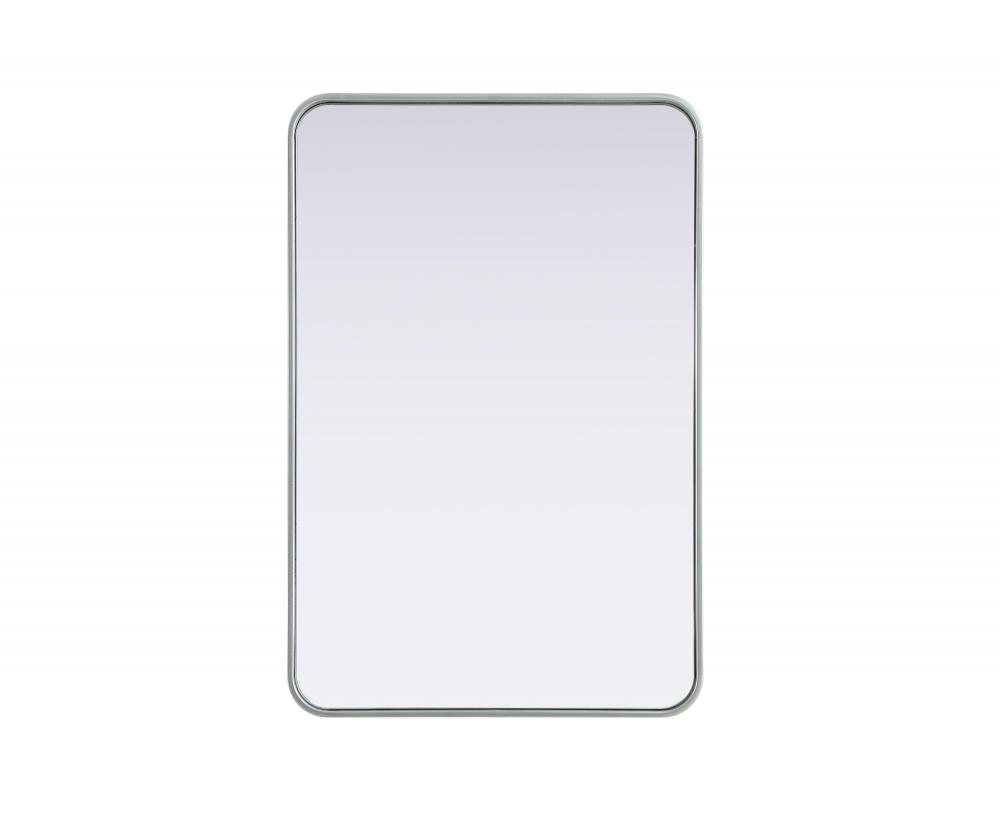 Contour Metal Rectangle Mirror 24x36 in Silver