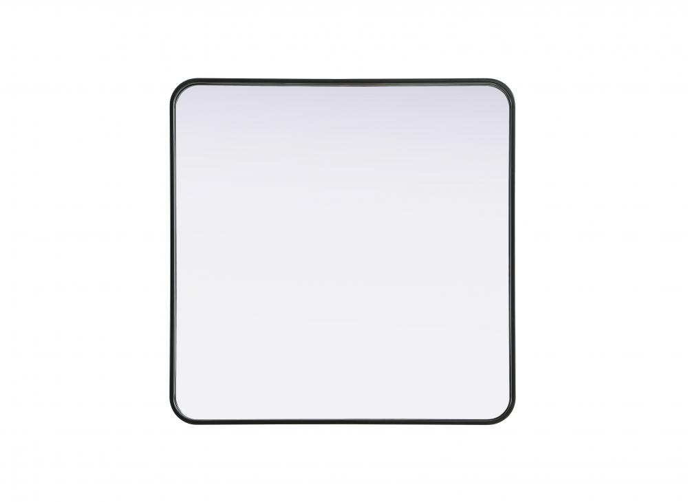 Contour Metal Square Mirror 30x30 in Black