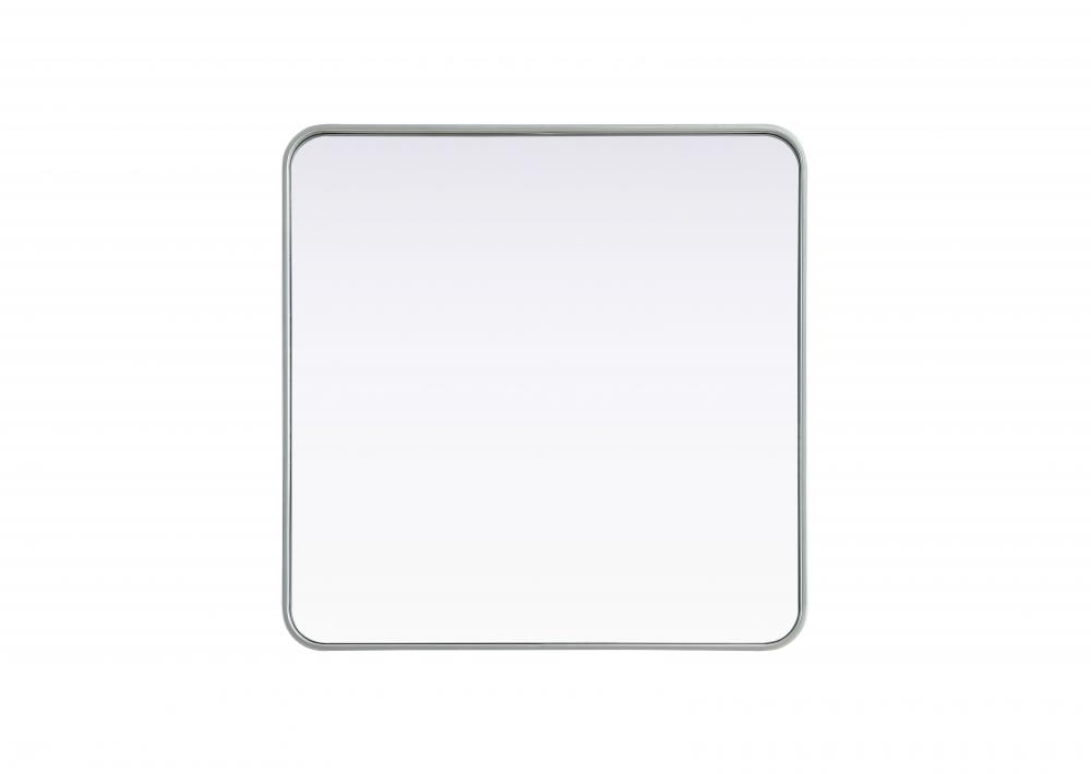 Contour Metal Square Mirror 30x30 in Silver