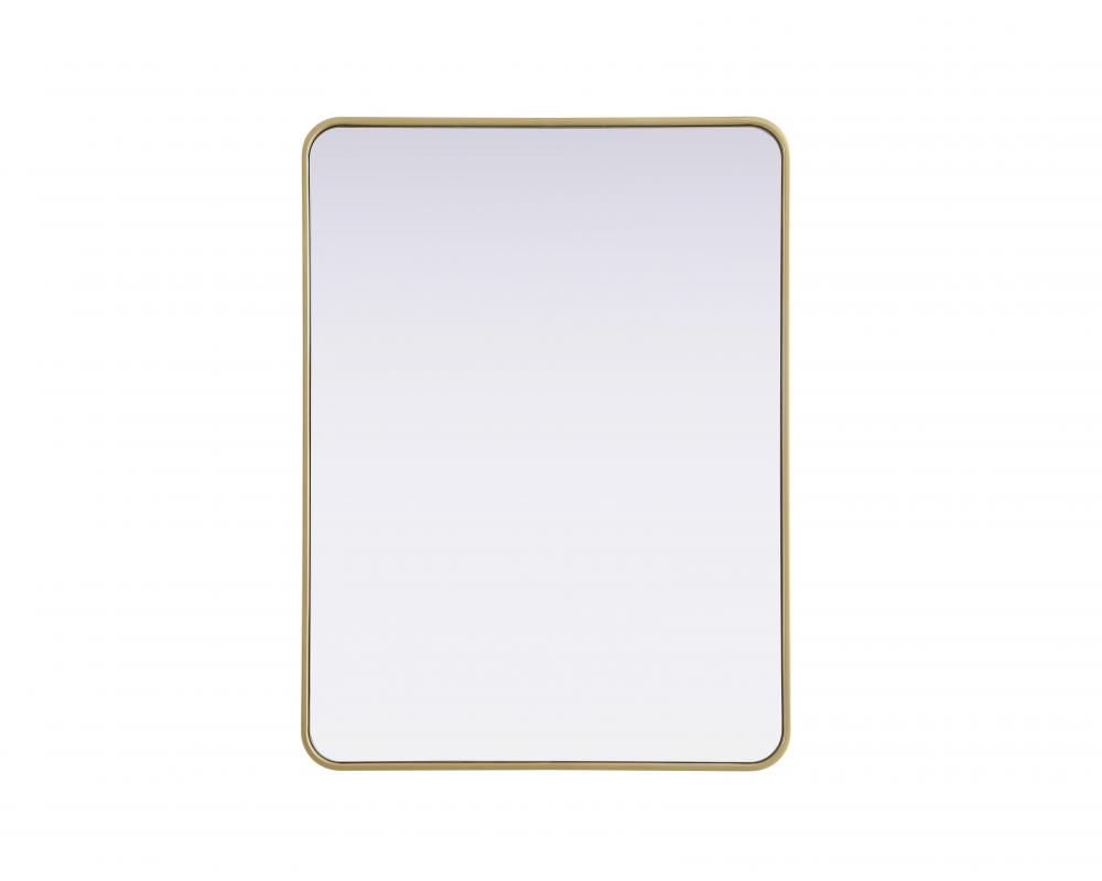 Contour Metal Rectangle Mirror 30x40 in Brass