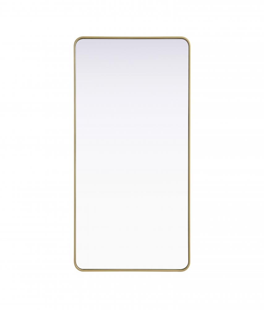 Contour Metal Rectangle Mirror 30x60 in Brass