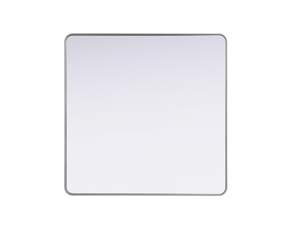 Contour Metal Square Mirror 48x48 in Silver