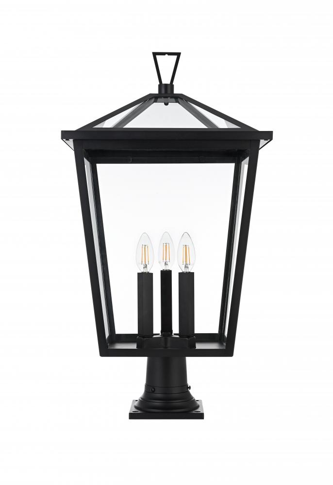 Outdoor Pole Light L14" W14" H27.5" L3 Black
